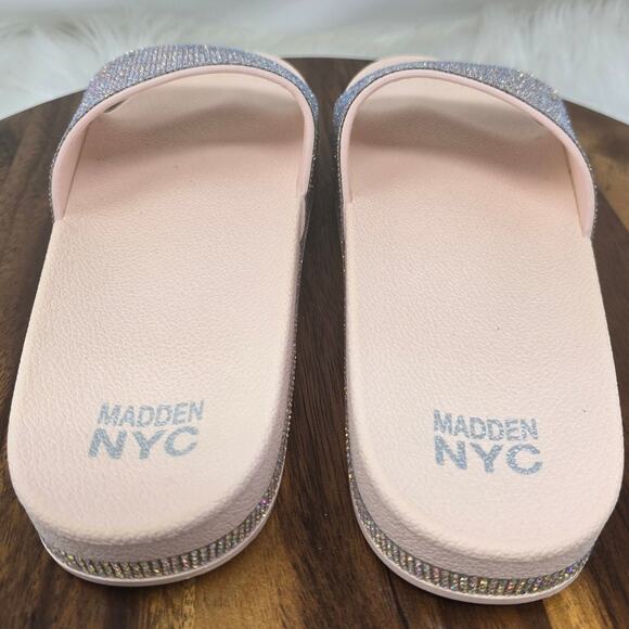 Madden NYC Platform Pink Sparkle Bling Flip Flop Slide On Casual Women's 9.5 - Picture 6 of 8